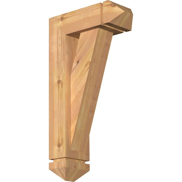 Ekena Millwork Traditional Arts and Crafts Smooth Bracket w/ Offset Brace, Western Red Cedar, 5 1/2"W x 14"D x 26"H BKT0604X14X26TRA03SWR - main